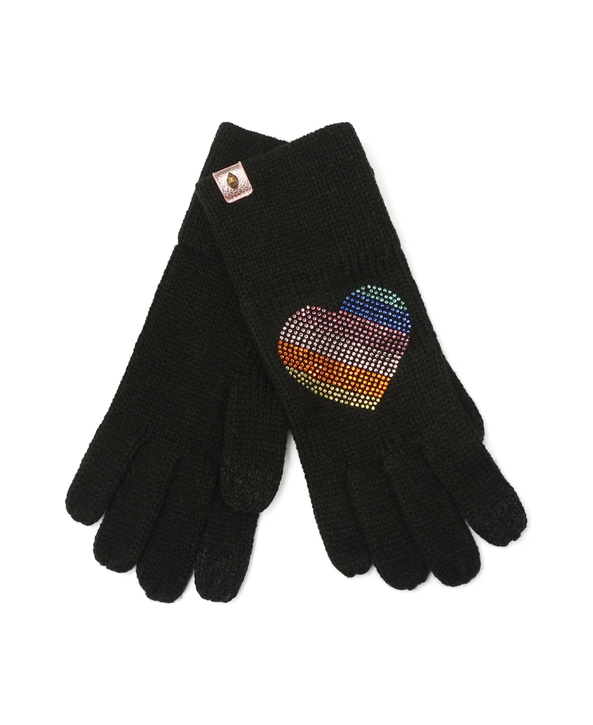 Hotfix Rainbow Heart Touchscreen Gloves by Kurt Geiger
