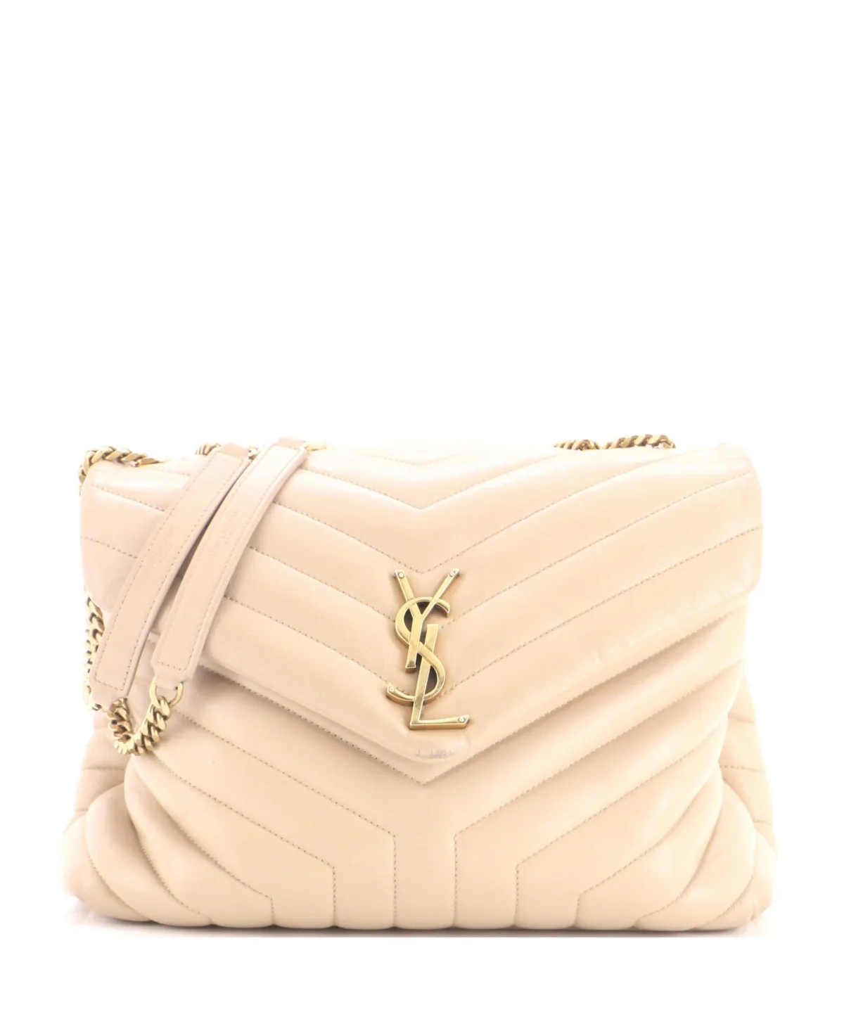 Pre-Owned Saint Laurent Medium Loulou Shoulder Bag Matelasse Chevron Leather by Saint Laurent