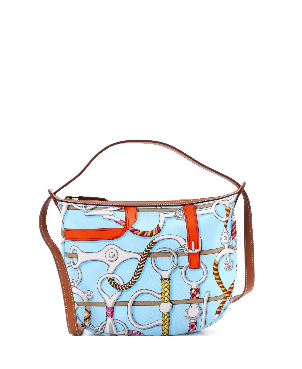 Pre-Owned Hermes Sursoie to Go Pouch Printed Silk and Leather by Hermes