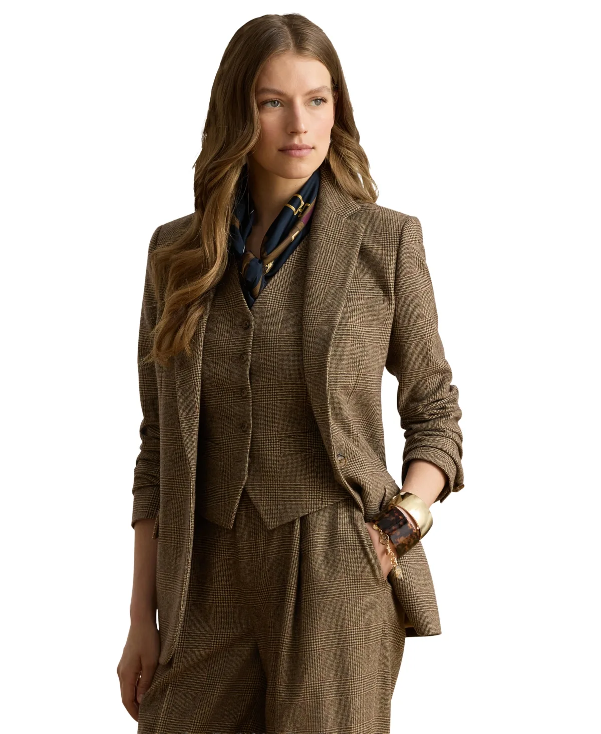 Lauren Ralph Lauren Glen Plaid Wool Twill Tailored Blazer by Ralph Lauren