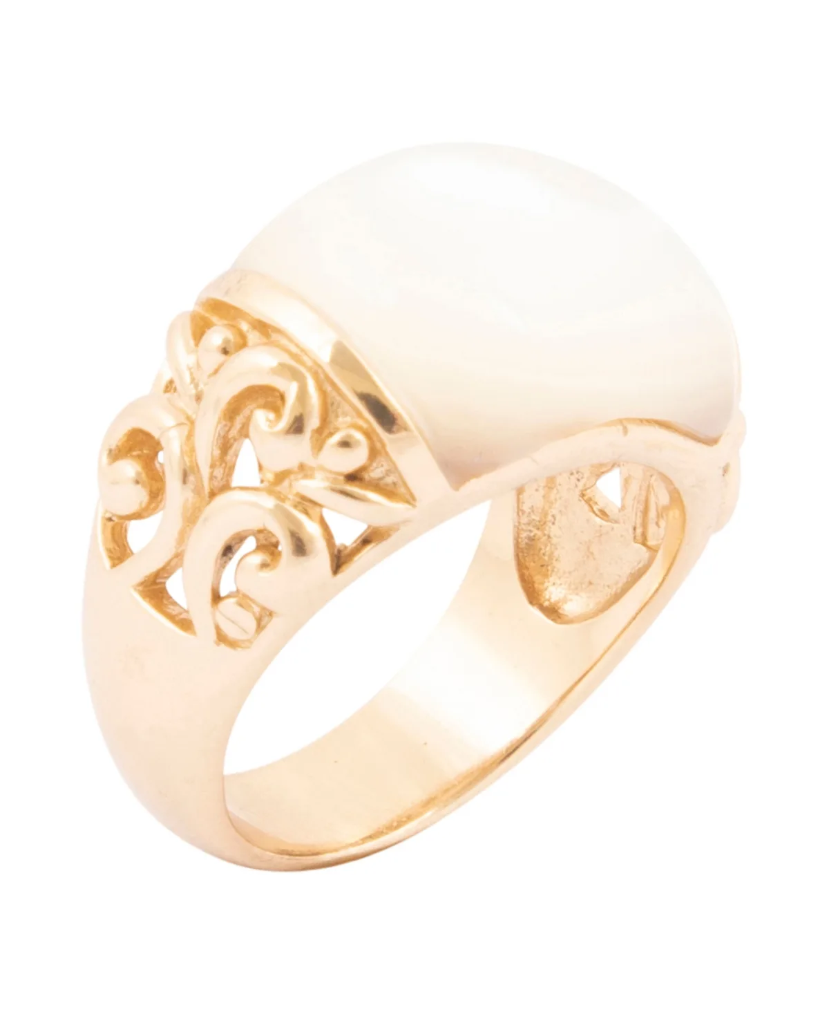 Mother of Pearl Statement Ring by Barse