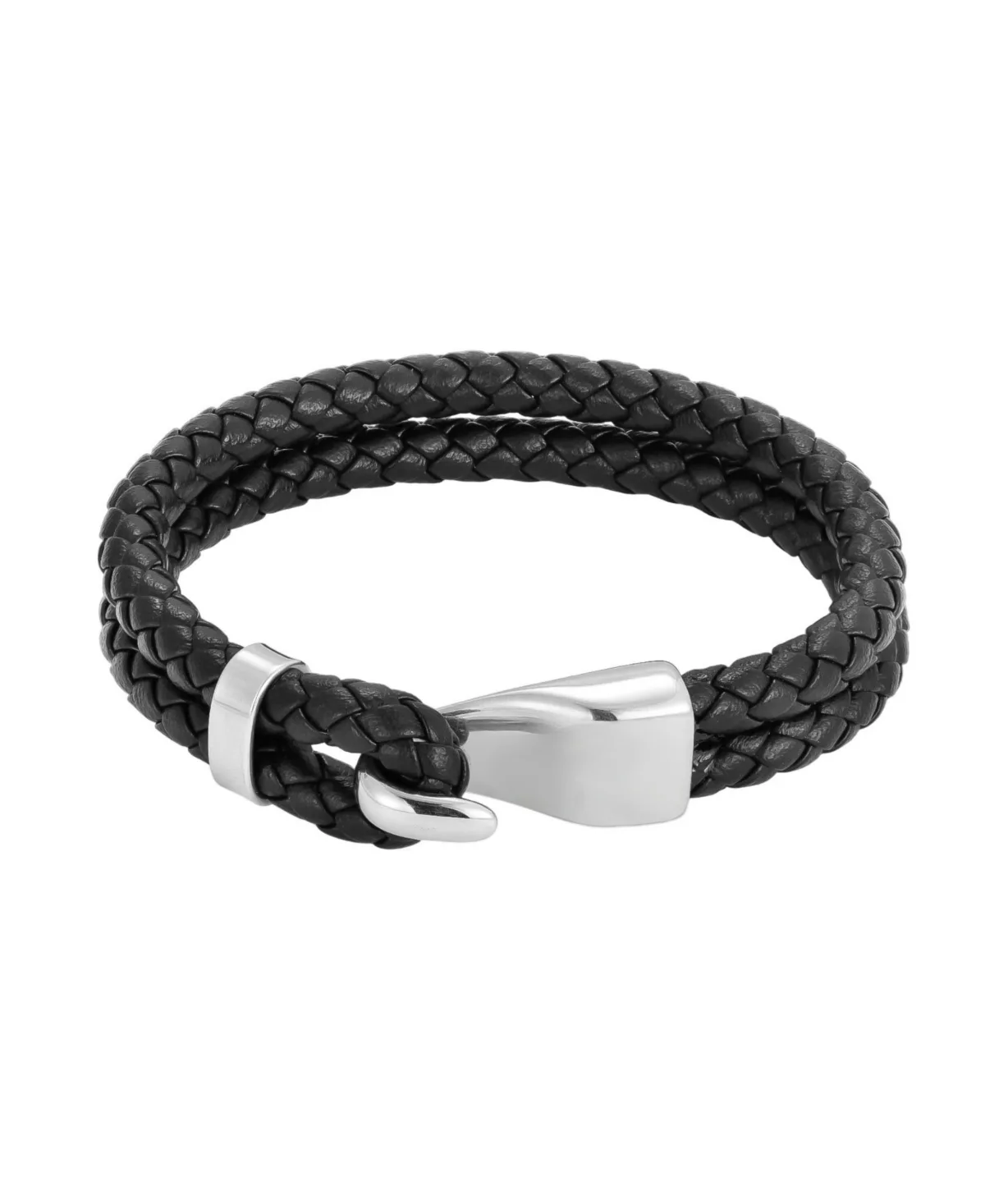 Silver-Tone Leather Wrap Bracelet by Adornia