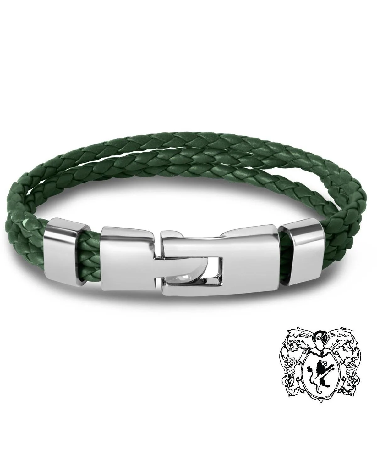 Genuine Leather and Stainless Steel Three-Strand Braided Bracelet