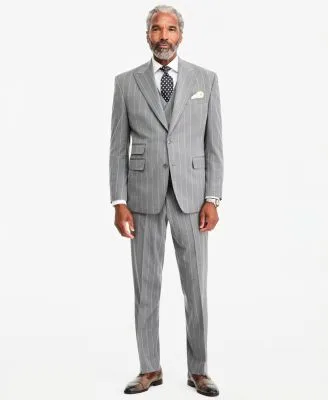 Classic Fit Pinstripe Suit Separates by Tayion Collection