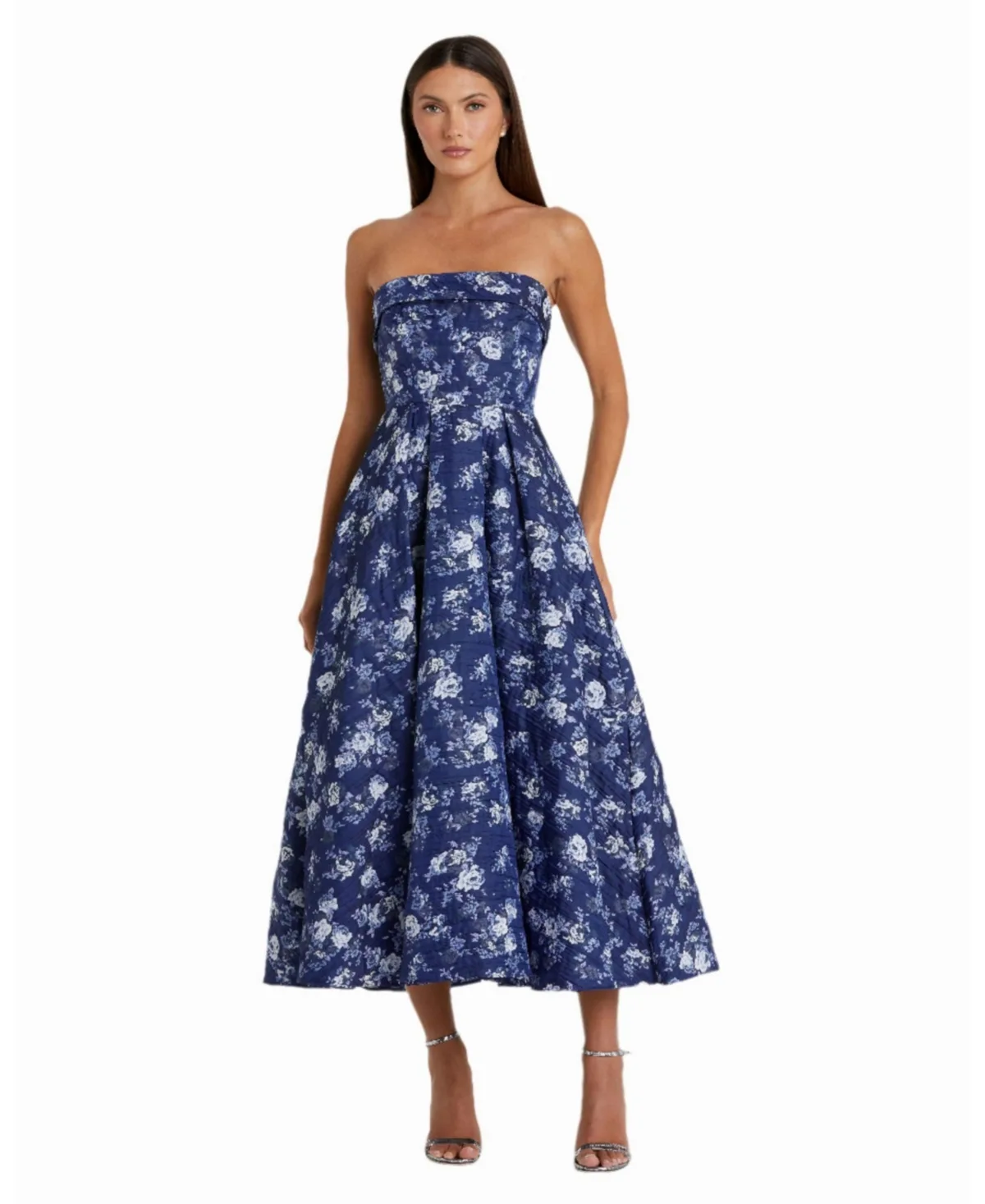 Strapless Brocade Midi Dress by M.A.C.
