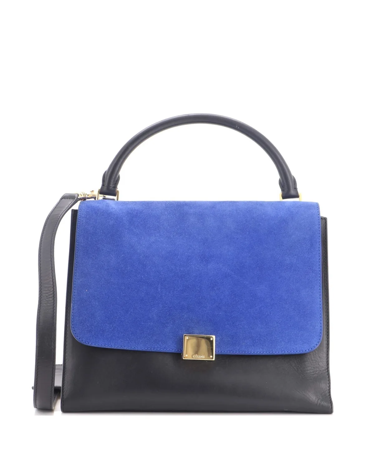 Pre-Owned Celine Medium Tricolor Trapeze Bag Suede by Celine