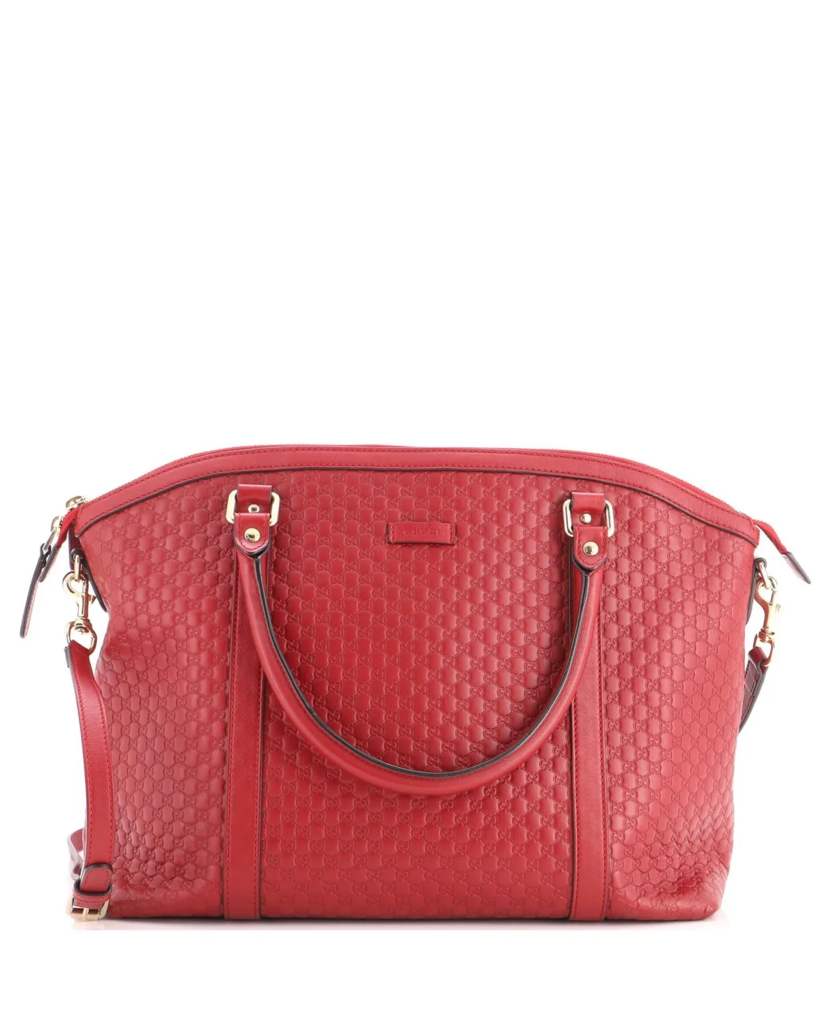 Pre-Owned Gucci Medium Britt Convertible Dome Satchel Microguccissima Leather