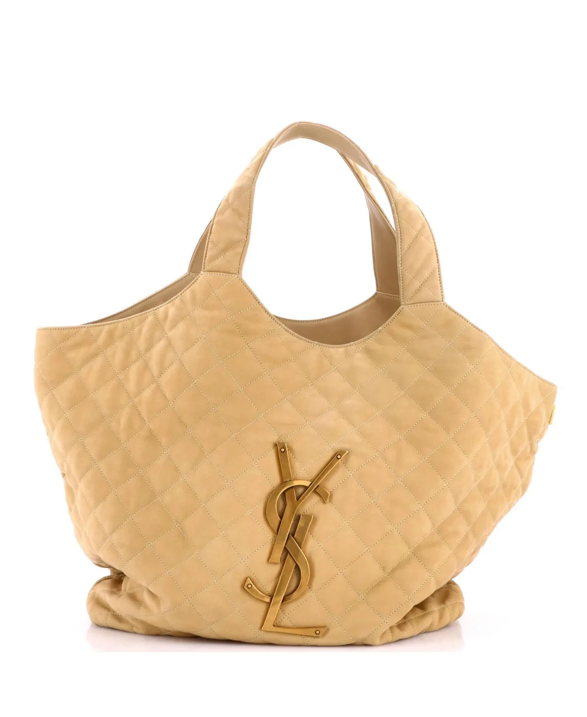Pre-Owned Saint Laurent Maxi Icare Shopping Tote Quilted Suede