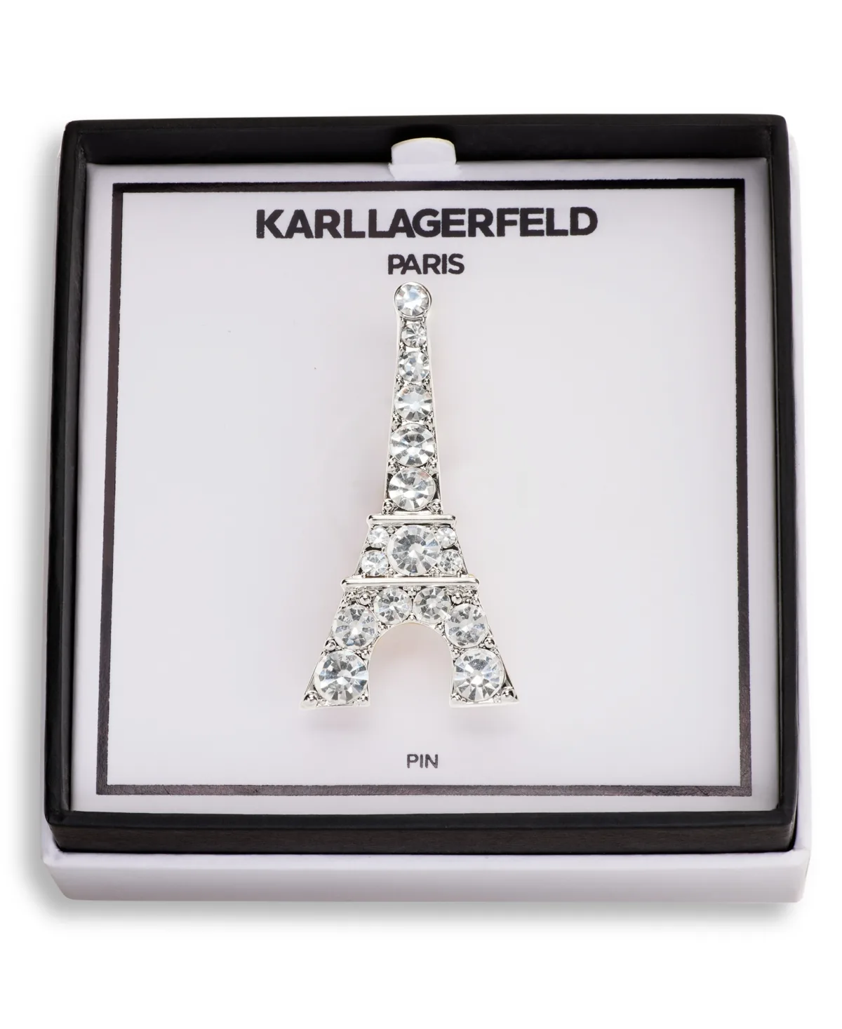 Paris Crystal Gold-Tone Eiffel Tower Pin by Karl Lagerfeld