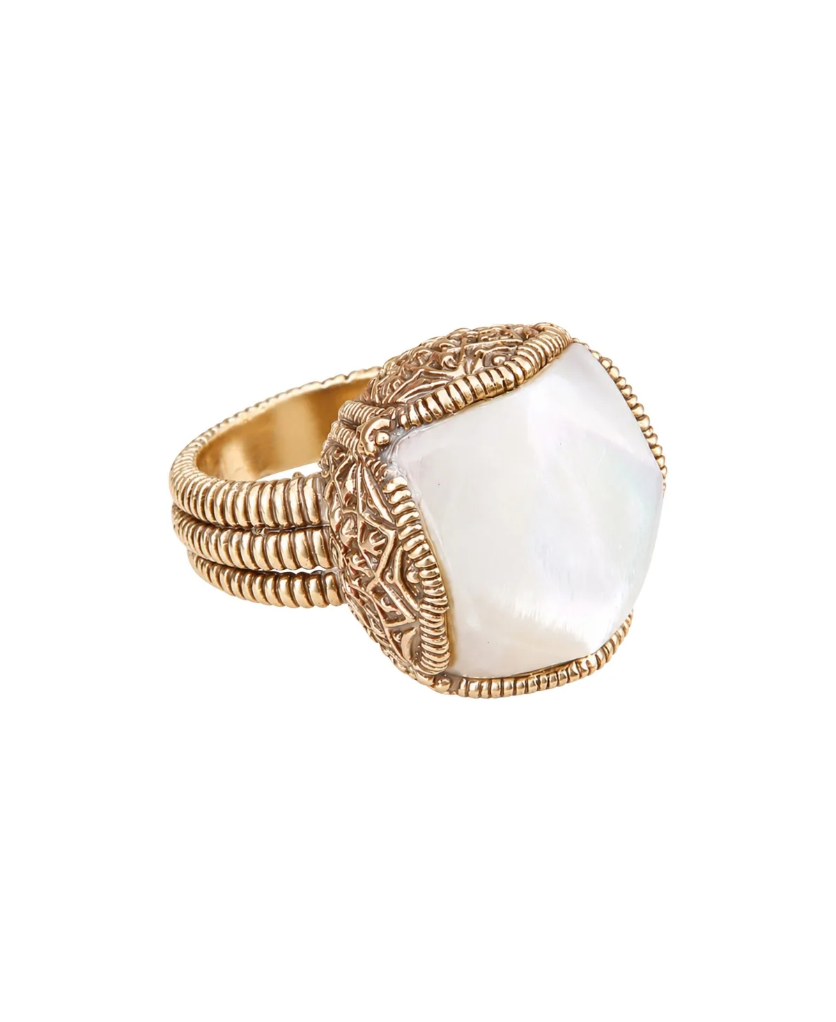 Imitation Pearl Gold-Tone Navajo Statement Ring by Barse