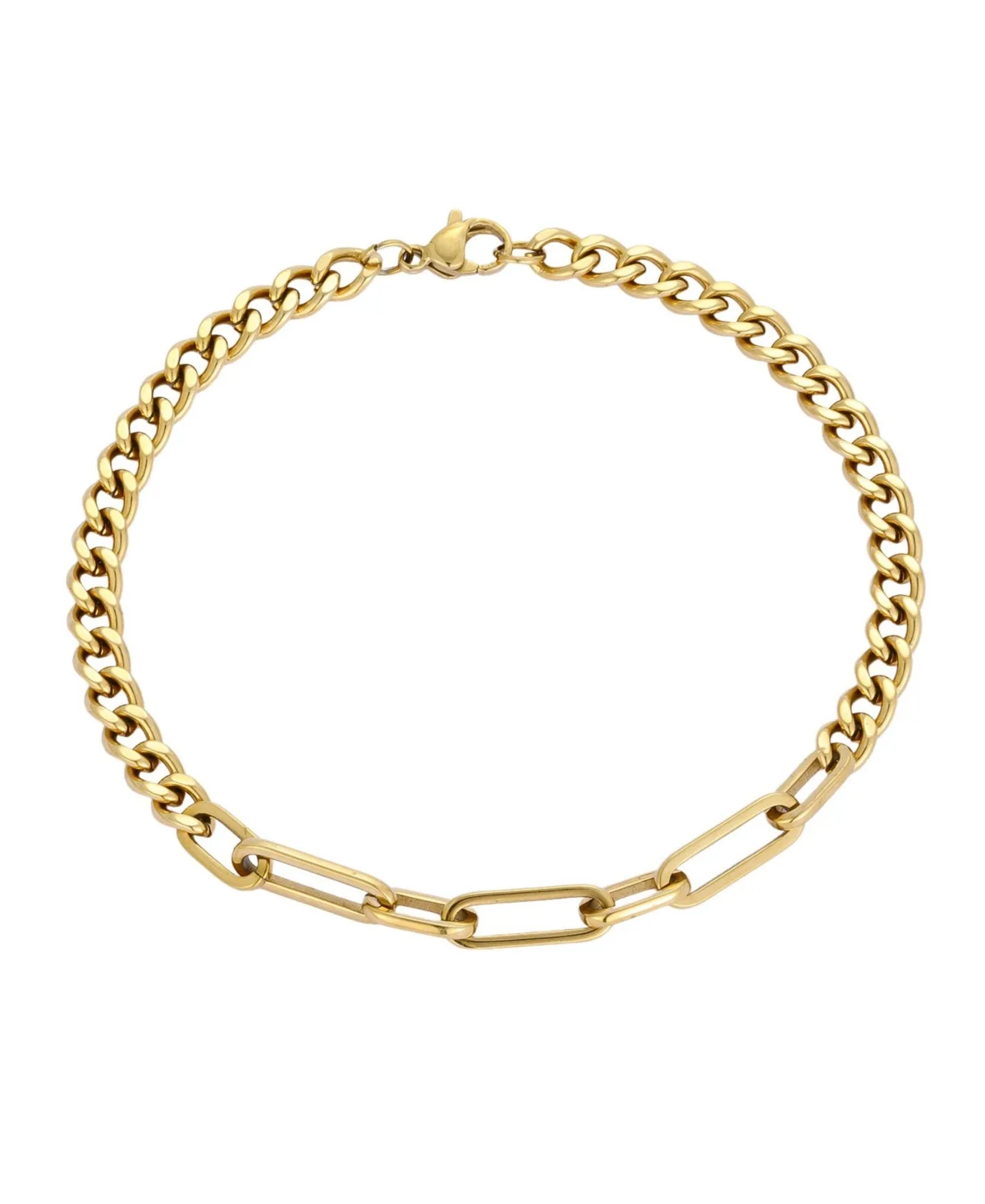 Gold-Tone Stainless Steel Mixed-Metal Link & Chain Bracelet