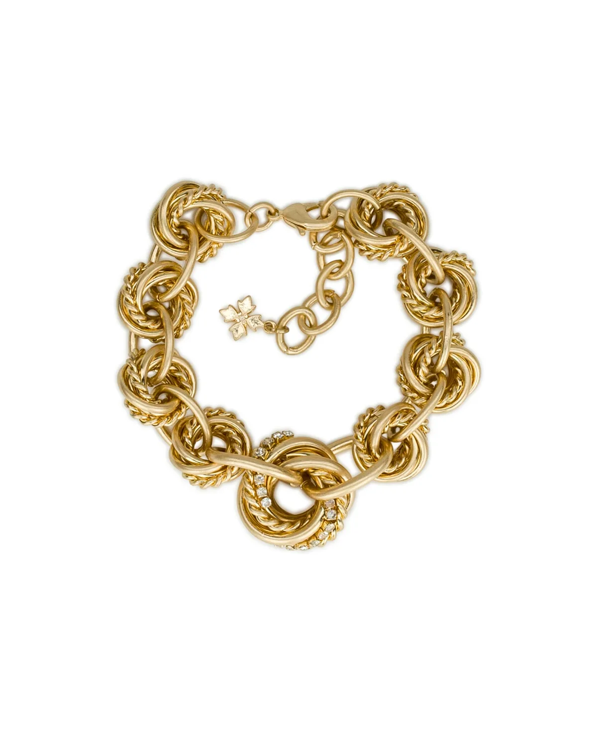 Gold-Plated Twisted Knot Link Bracelet