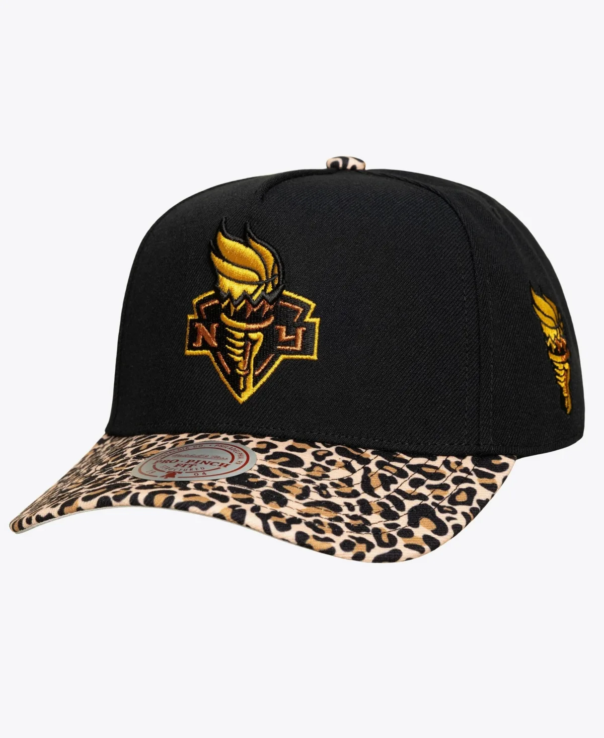 New York Liberty Cheetah-Print Structured Pro Pinch Snapback Cap by Mitchell & Ness