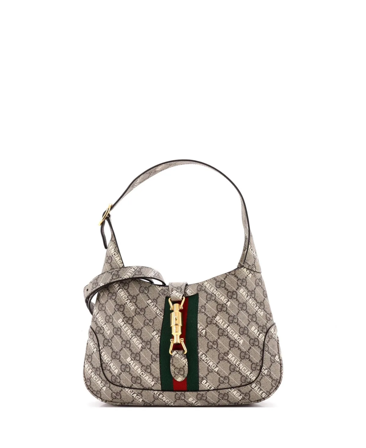 Pre-Owned Gucci Small x Balenciaga the Hacker Project Jackie 1961 Hobo Gg Coated Canvas by Gucci