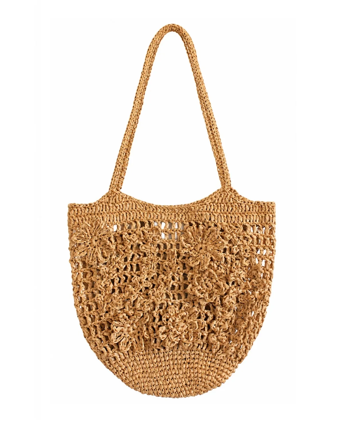 Phillipa Hand-Crocheted Floral Raffia Tote by Brunnaco