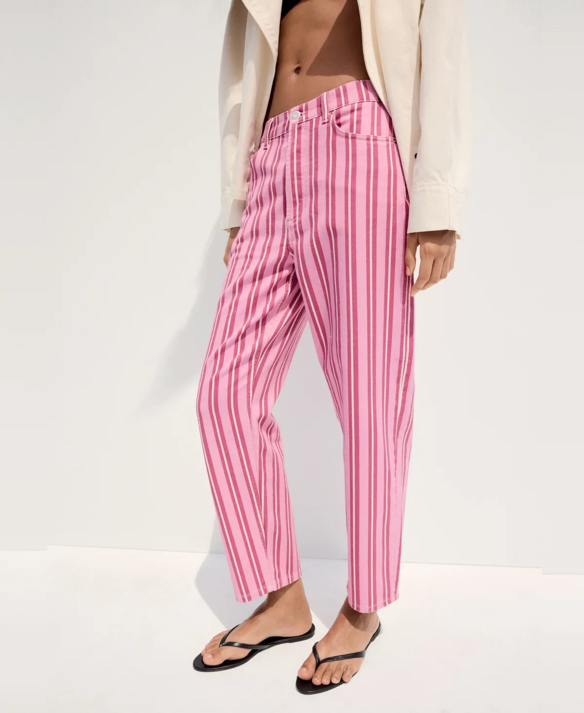 Straight-Fit Striped Jeans by Mango