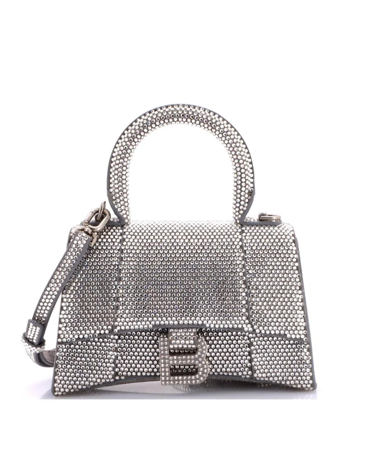 Pre-Owned Xs Hourglass Top Handle Bag Suede with Crystals