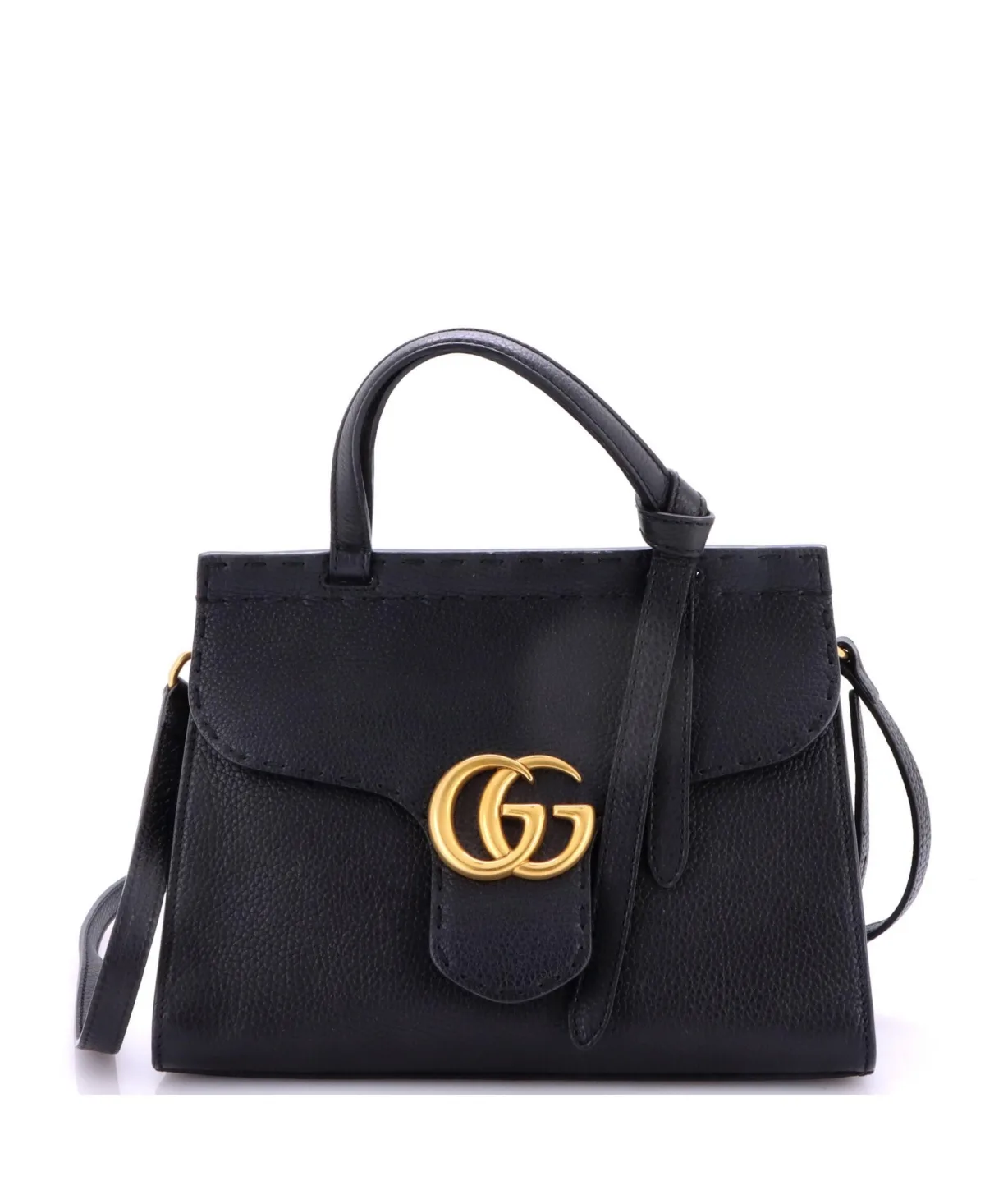 Pre-Owned Mini Gg Marmont Top Handle Bag Leather by Gucci