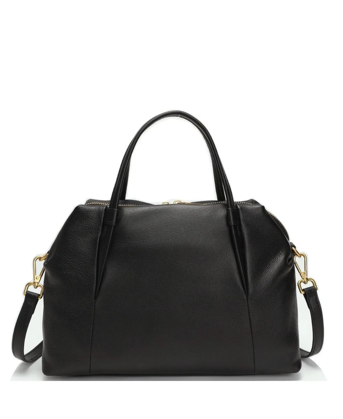 Ava Pebbled Leather Satchel Bag Top Handle Crossbody Purse Structured Medium Everyday Tote with Shoulder Strap