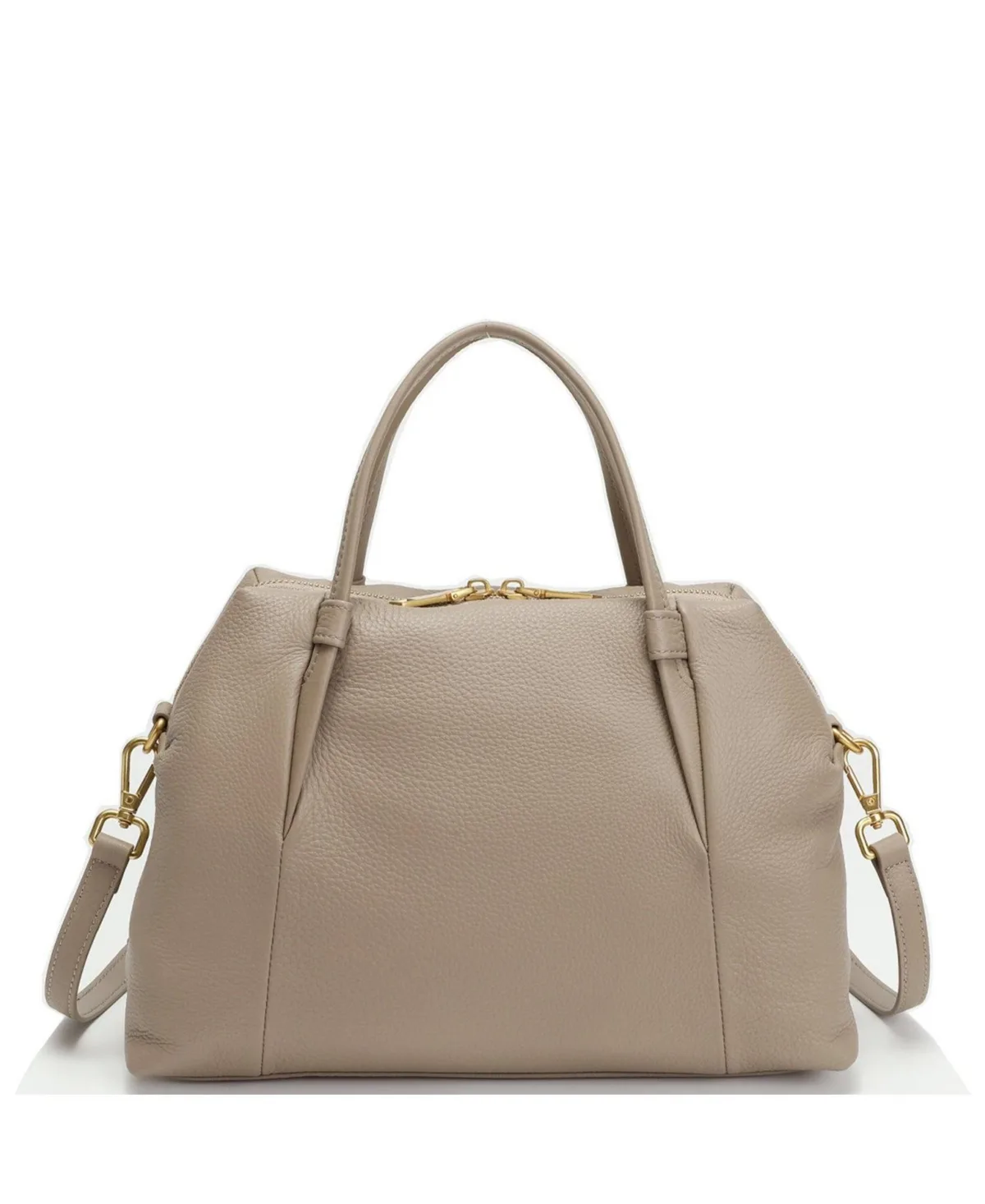 Ava Pebbled Leather Satchel Bag Top Handle Crossbody Purse Structured Medium Everyday Tote with Shoulder Strap