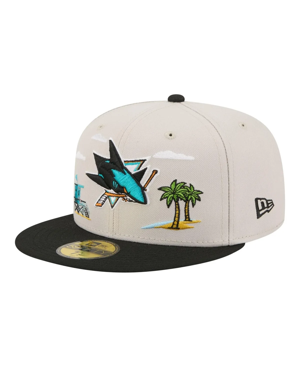 Tan/Black San Jose Sharks Localized City Icon 59FIFTY Fitted Hat by New Era
