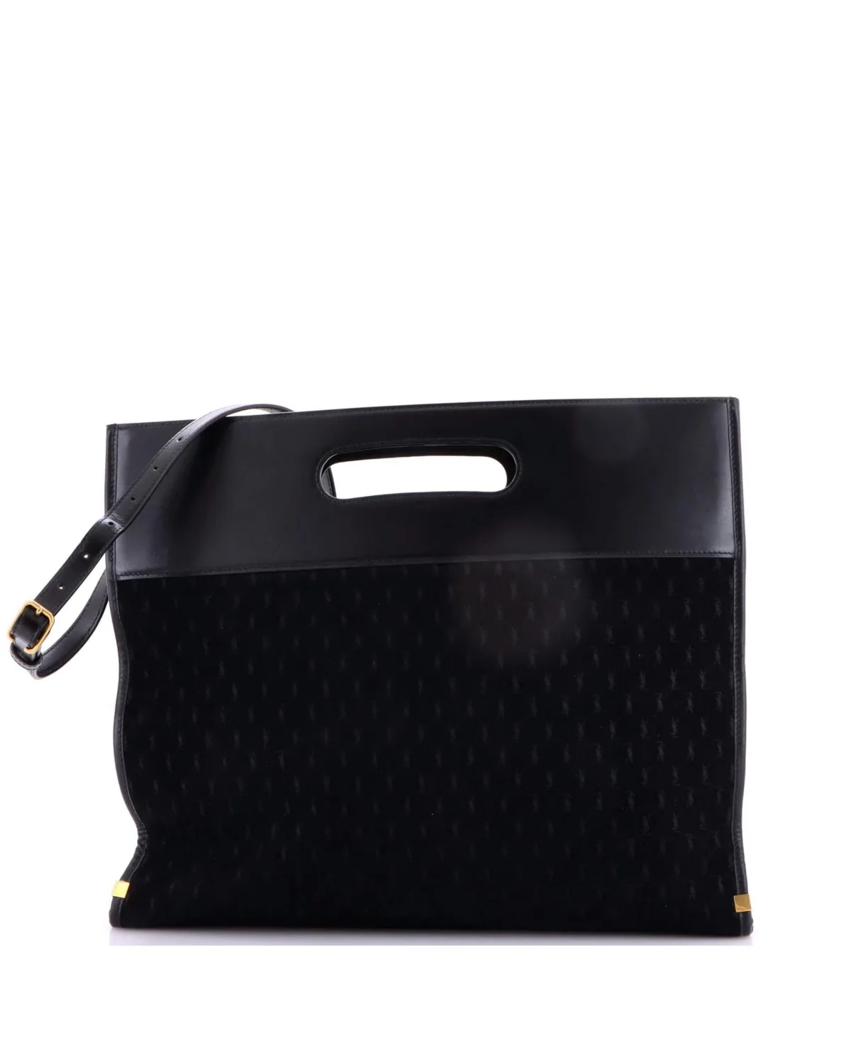 Pre-Owned Cutout Convertible Tote Monogram All Over Suede by Saint Laurent