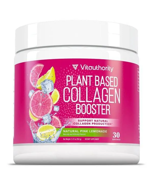 Plant Based Collagen Booster, Pink Lemonade Flavor, 30 Servings by Vitauthority
