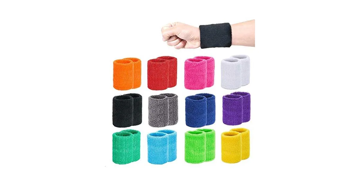 24 Pack Colorful Sports Wristbands Sweat Absorbent for Gym Basketball Running Tennis by Furlihong