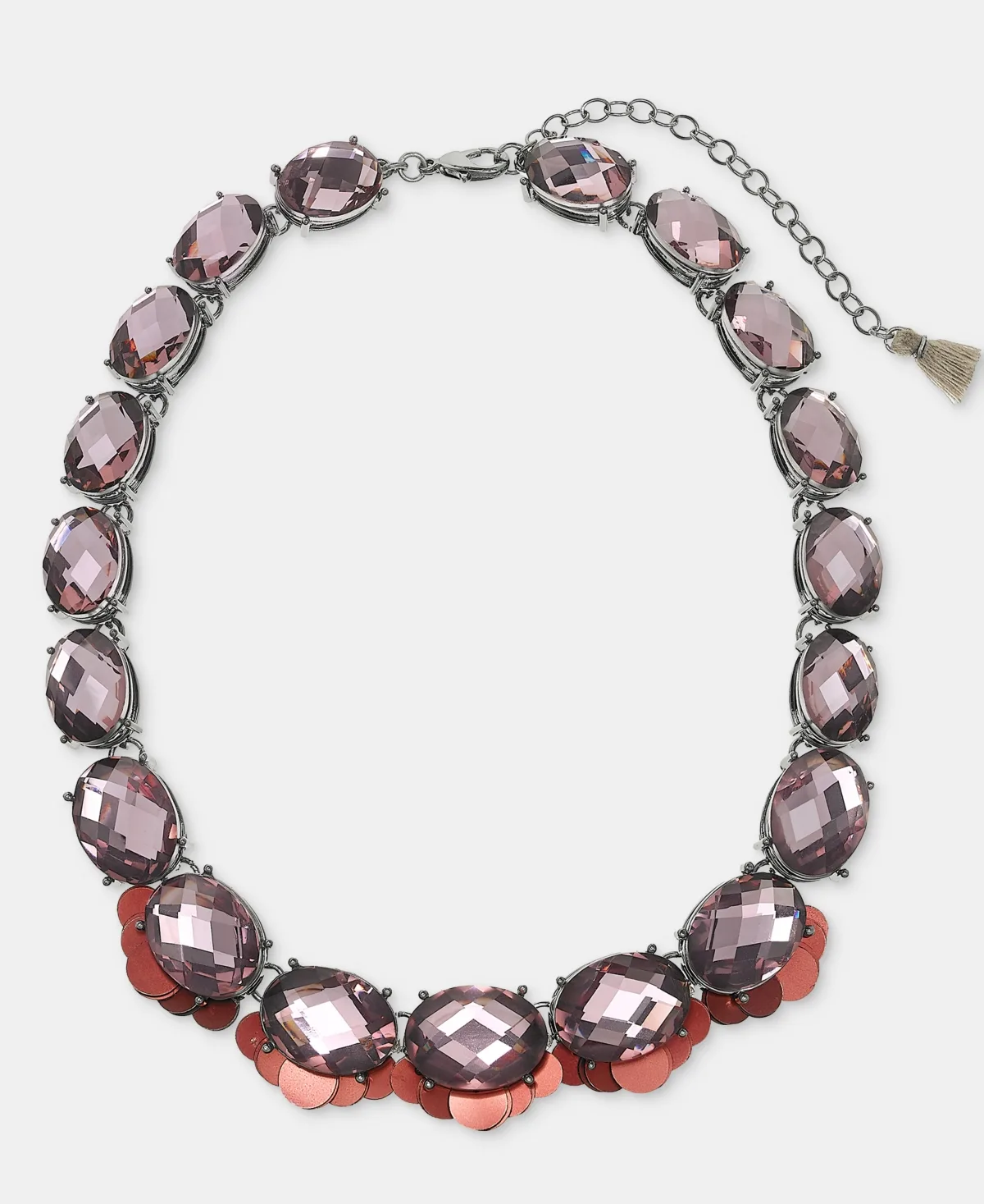 Silver-Tone Stone Sequin Collar Necklace by Lonna & Lilly