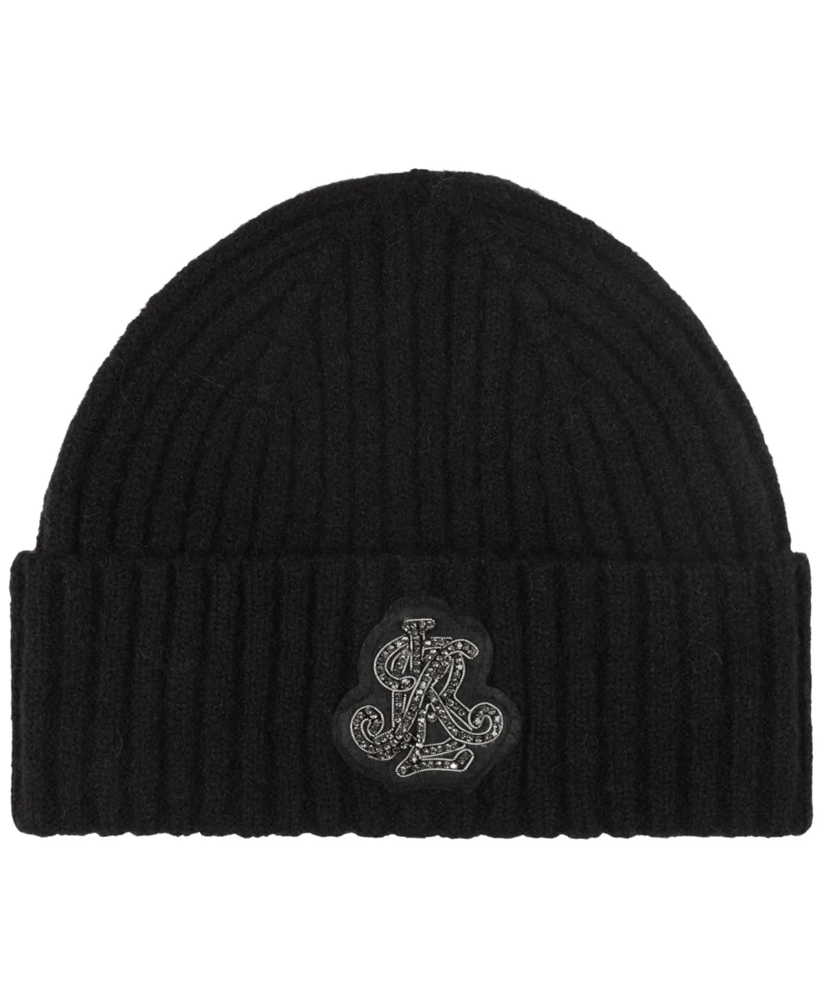 Lauren Ralph Lauren Crystal Patch Rib Knit Hat by Ralph Lauren