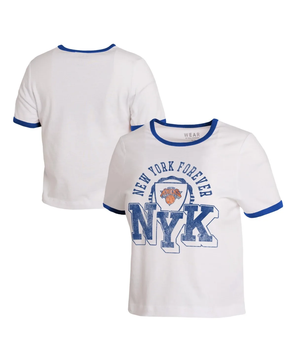 New York Knicks Cropped Ringer Baby T-Shirt by Wear by Erin Andrews