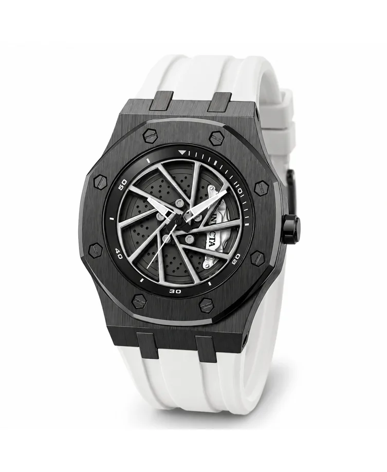 Speedway Quartz Water-Resistant White Rubber Watch, 42mm by Invicta