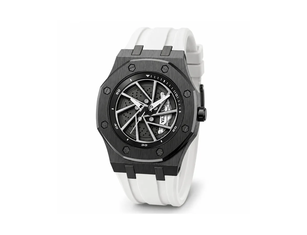 Speedway Quartz Water-Resistant White Rubber Watch, 42mm by Invicta