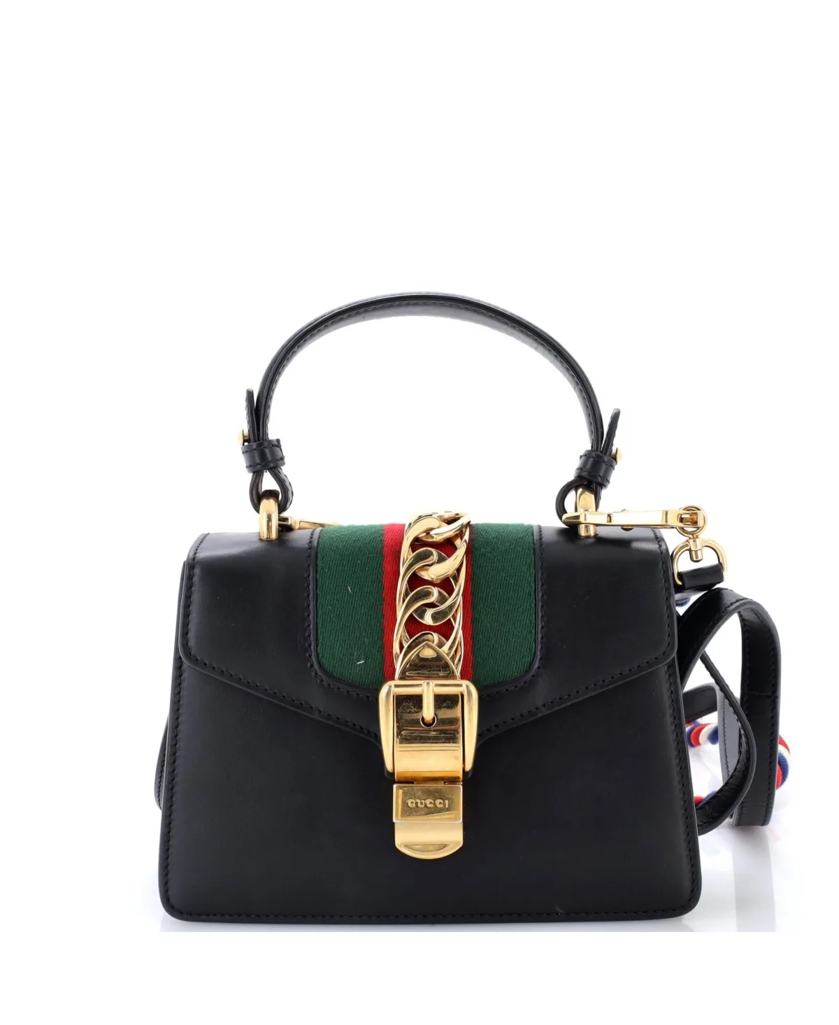 Pre-Owned Gucci Mini Sylvie Top Handle Bag Leather
