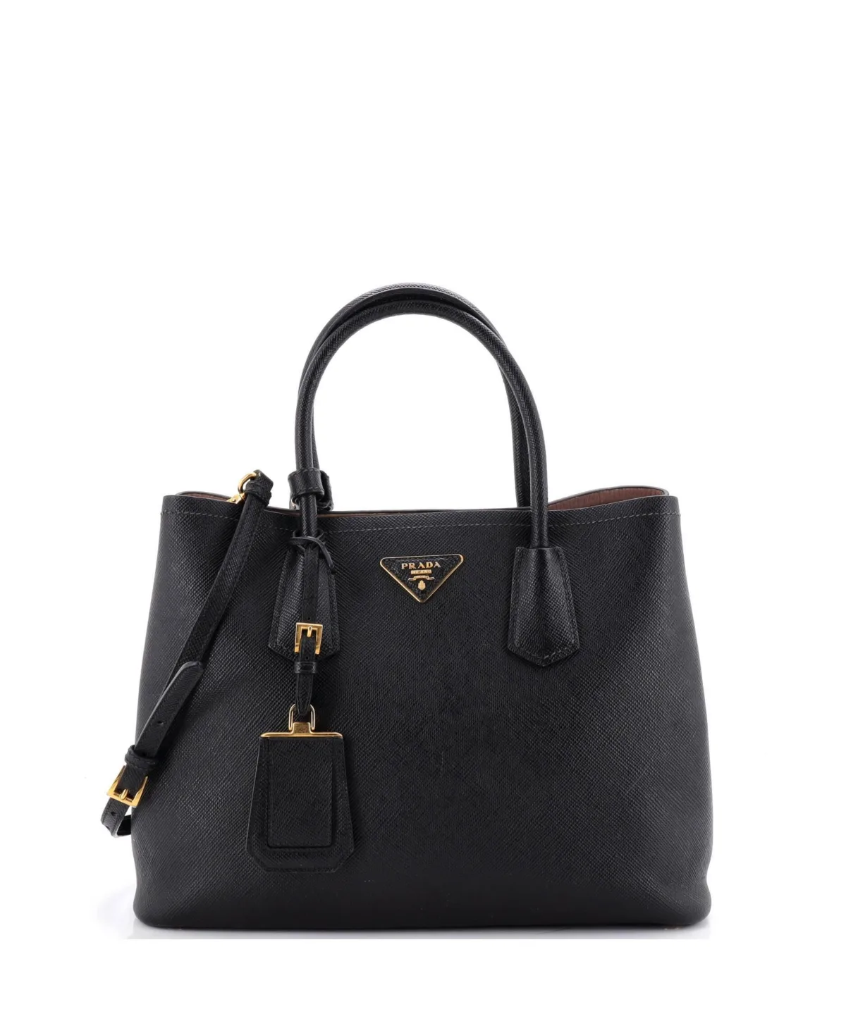 Pre-Owned Prada Medium Cuir Double Tote Saffiano Leather by Prada