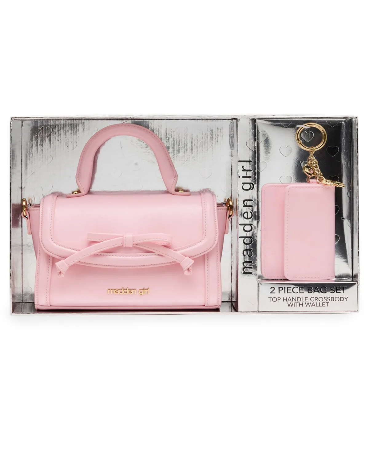 Gift Set Top Handle Faux Leather Crossbody Bag and Wallet, 2-Piece Set by Madden Girl