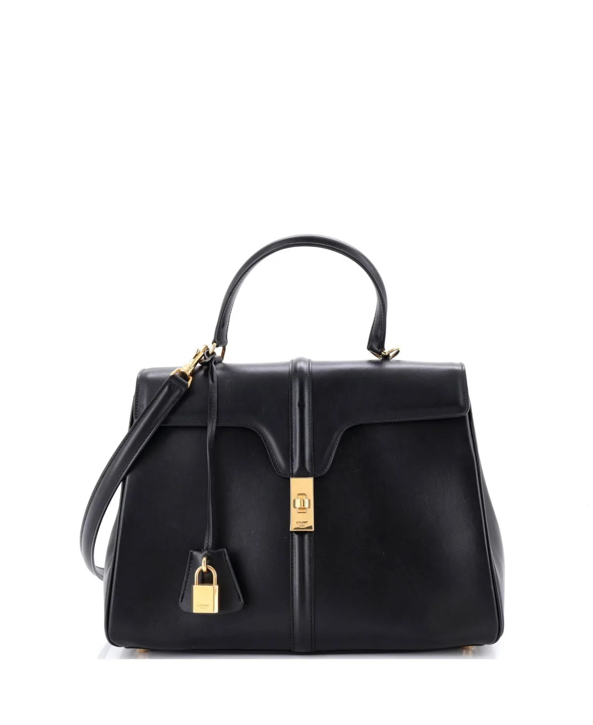 Pre-Owned Celine Medium 16 Top Handle Bag Grained Calfskin by Celine
