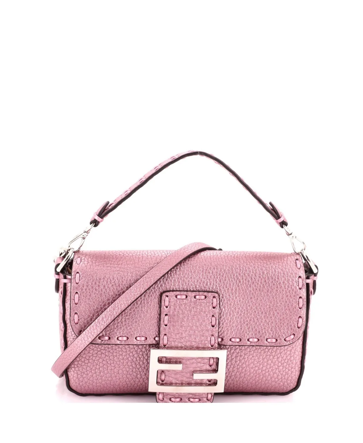 Pre-Owned Fendi Mini Selleria Baguette Nm Bag Leather by FENDI