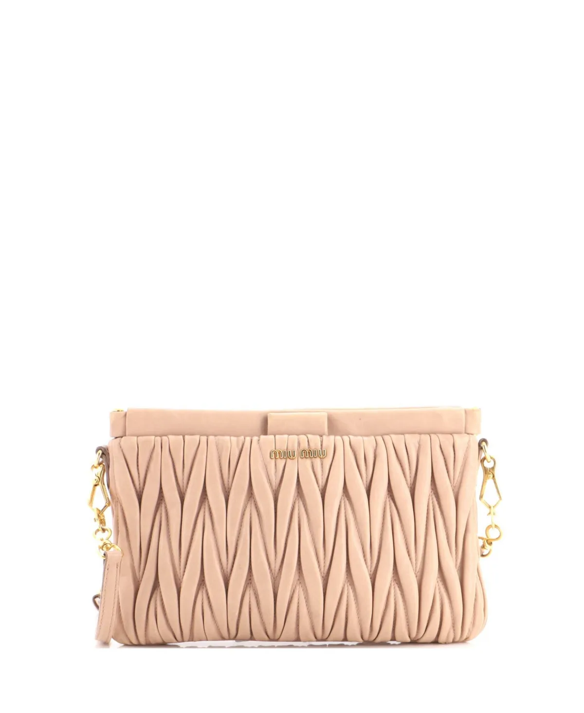 Pre-Owned Miu Miu Flat Convertible Clutch Matelasse Leather by Miu Miu