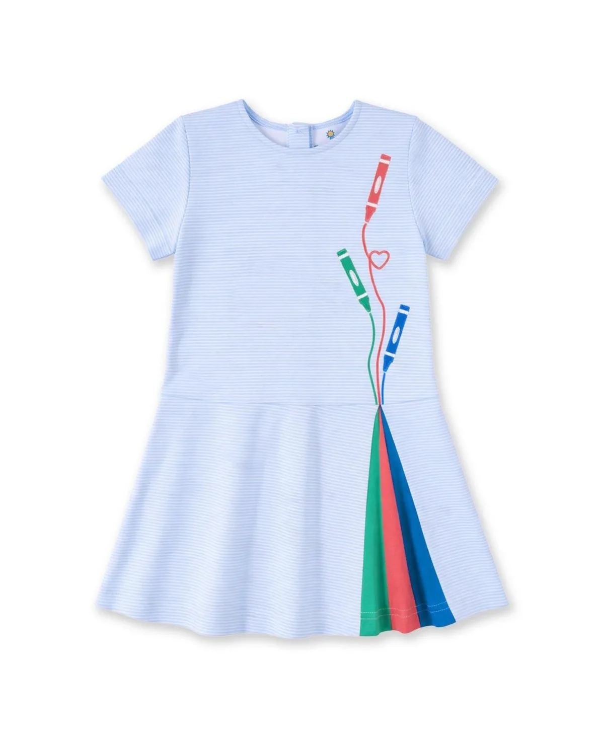 Stripe Knit Dress with Applique Crayons by Florence Eiseman