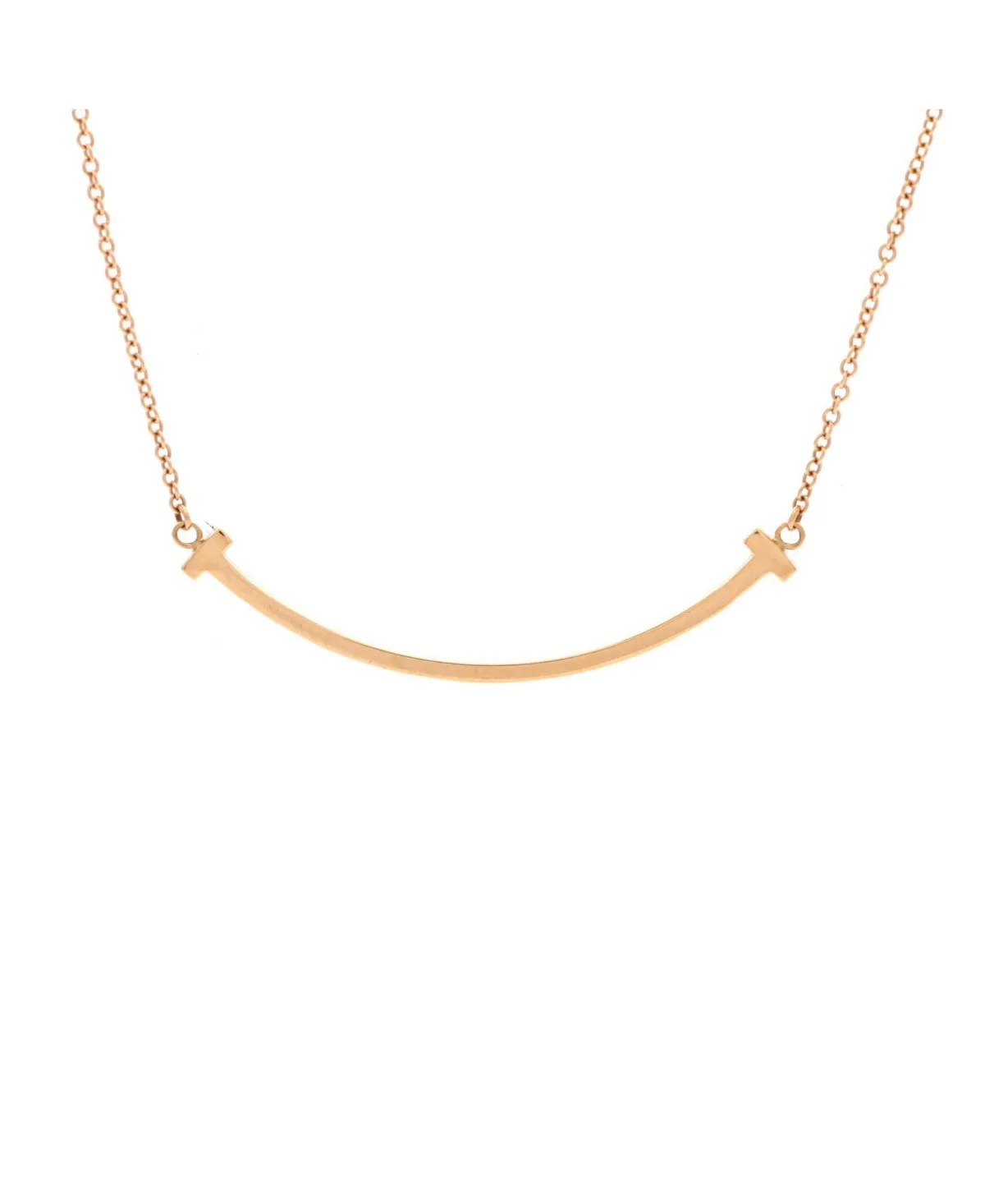 Pre-Owned Tiffany and Co T Smile Pendant Necklace - 18k Rose Gold by Tiffany & Co.