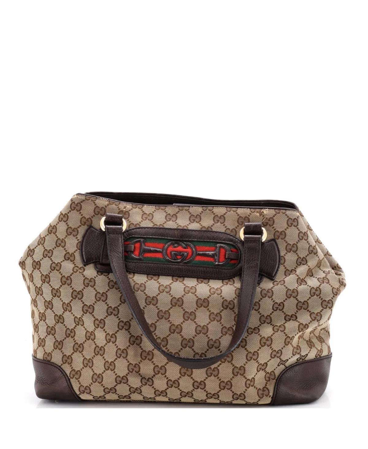 Pre-Owned Gucci Medium Dressage Tote GG Canvas and Leather by Gucci