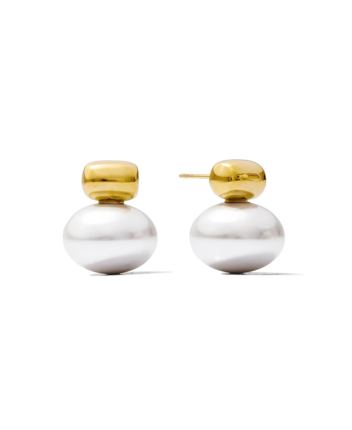 Statement Oversized Freshwater Pearl Stud Earrings by Joey Baby