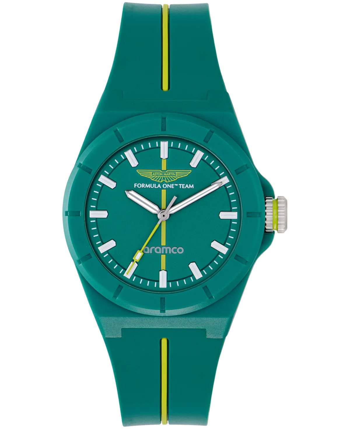 Quartz Three-Hand Round Silicone Strap Watch 45mm by Aston Martin