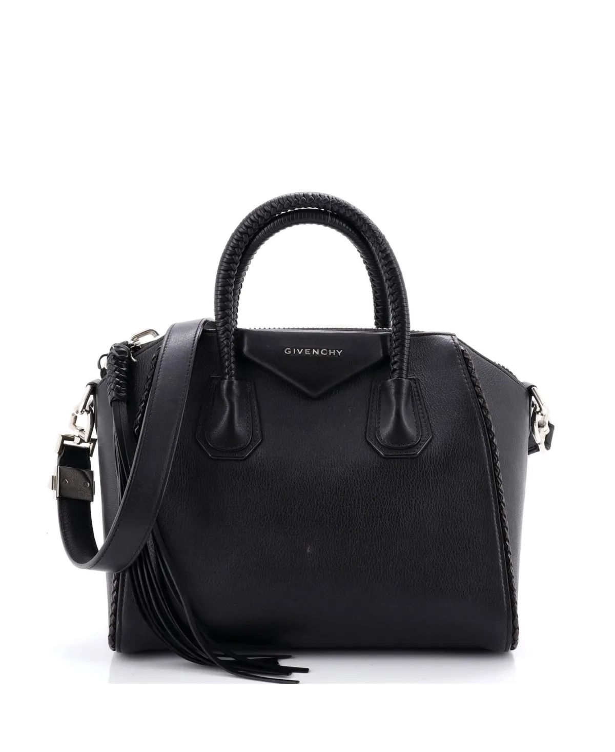 Pre-Owned Givenchy Small Antigona Bag Leather with Woven Detail by GIVENCHY