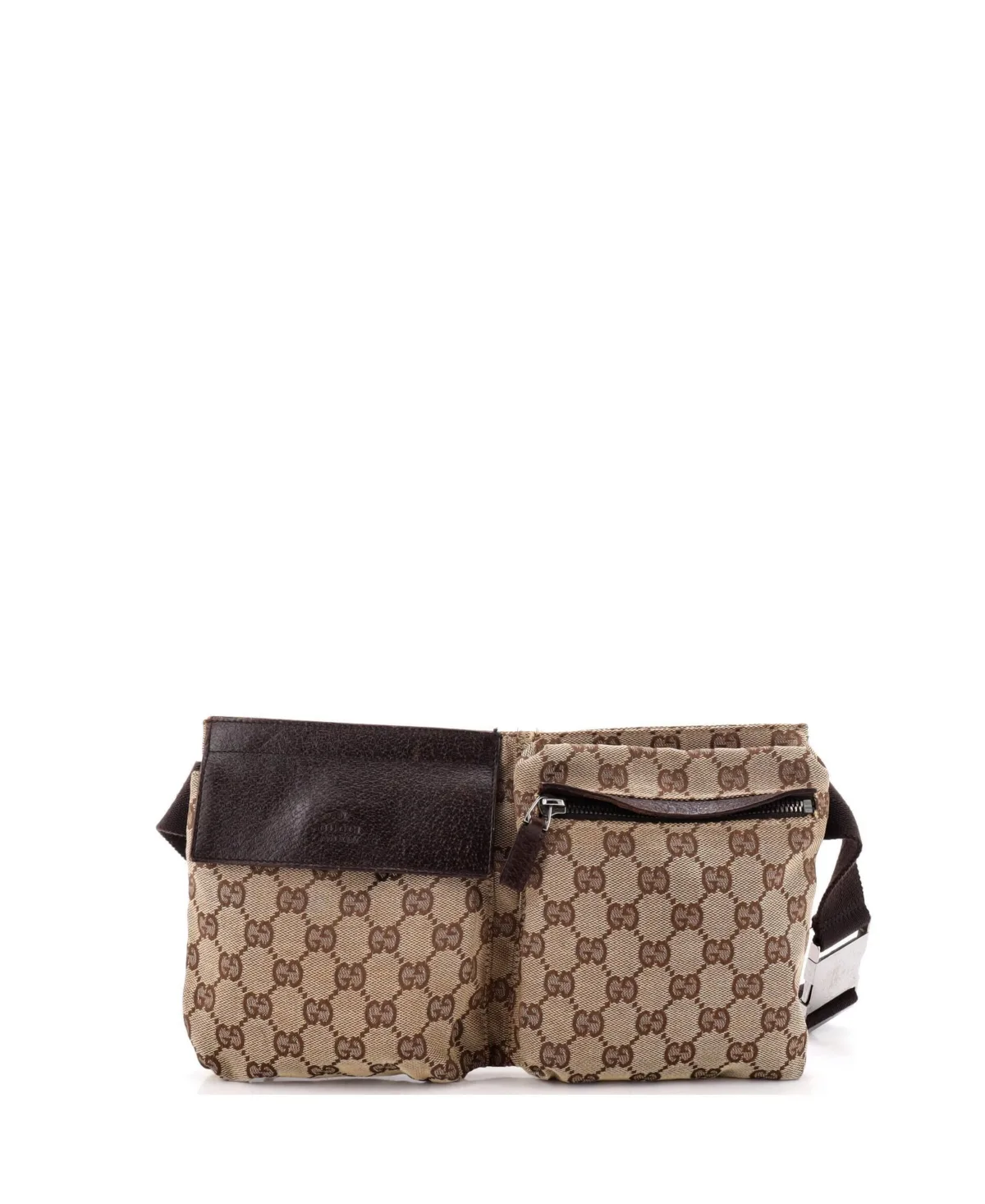 Pre-Owned Gucci Vintage Double GG Canvas Small Belt Bag by Gucci