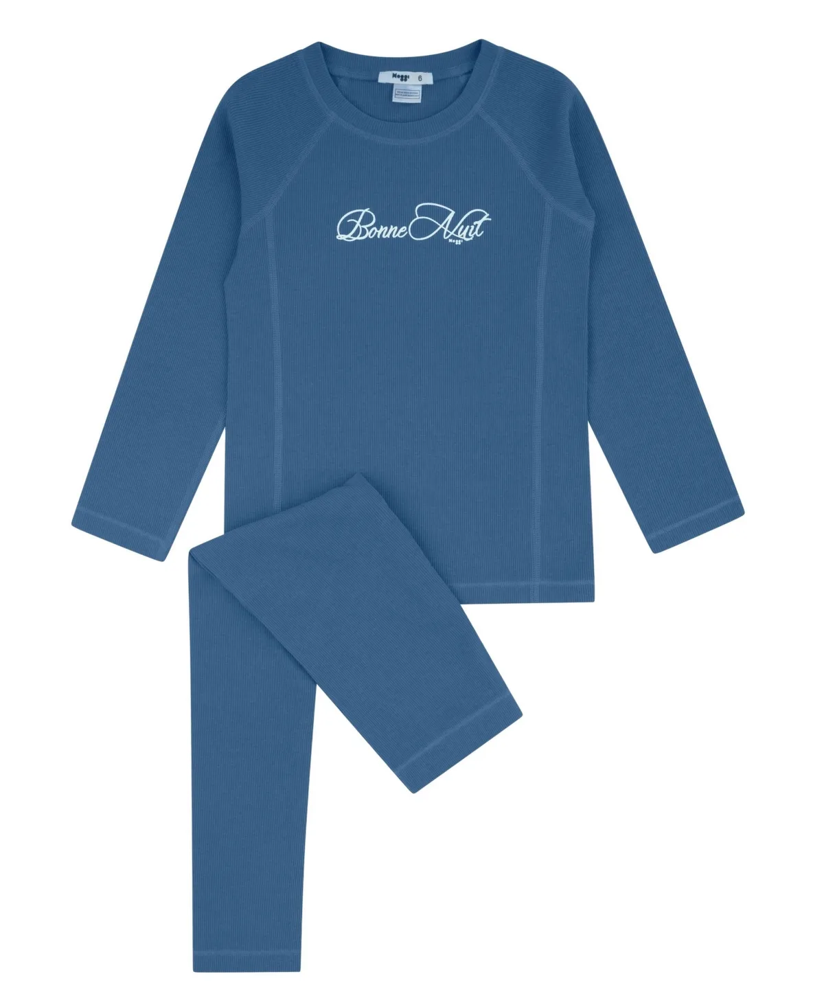 Bonne Nuit Crewneck Long-Sleeve Raglan Top and Pants, 2-Piece Set, 2-Pack by Noggiwear