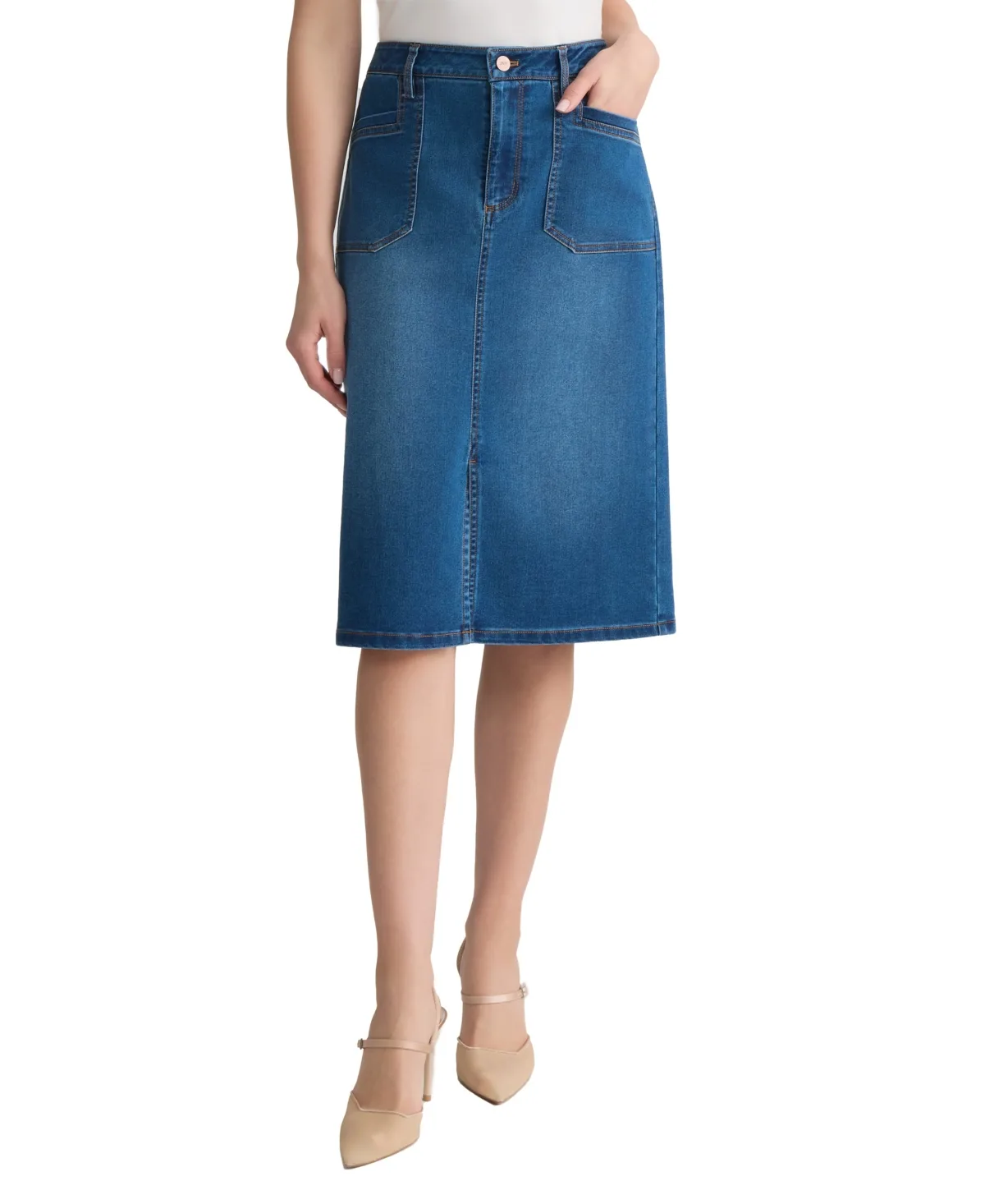 Lexington Midi Denim Skirt by Jones New York