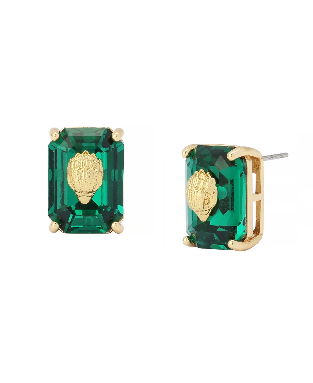 Emerald-Cut Faux Crystal Signature Eagle Stud Earrings by Kurt Geiger