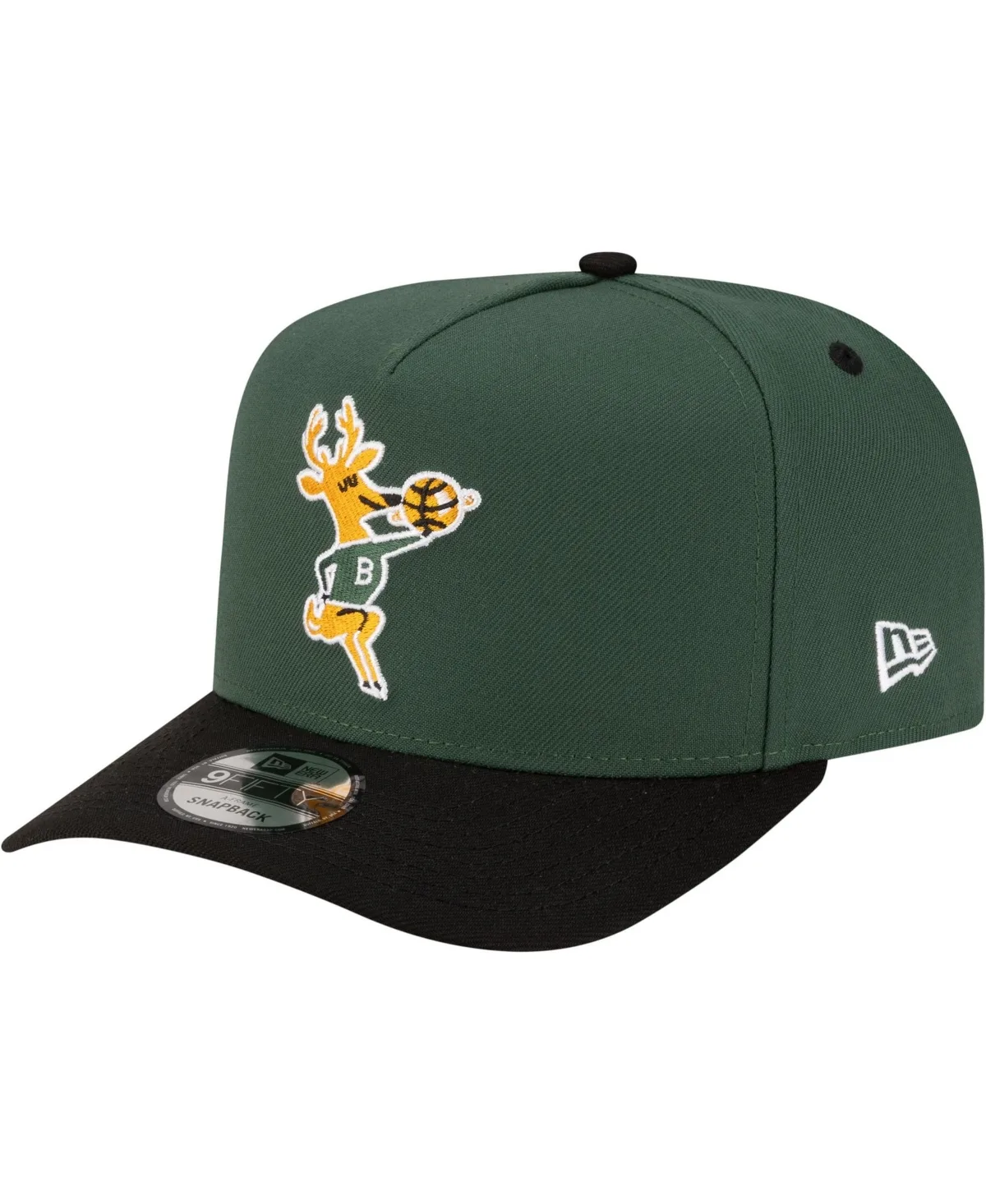 Milwaukee Bucks 80s Throwback A-Frame 9FIFTY Snapback Hat by New Era